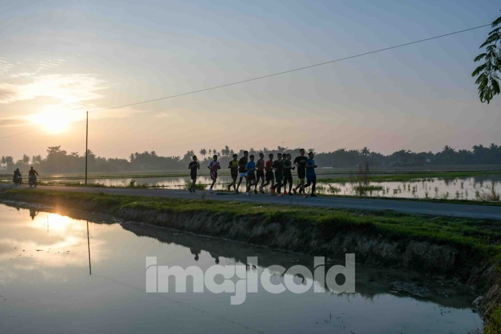 Suasana view lari Adlin Tambunan di Serdang Bedagai